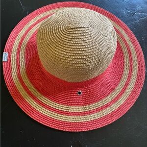 Columbia Tan and Pink Wide-Brimmed Hat